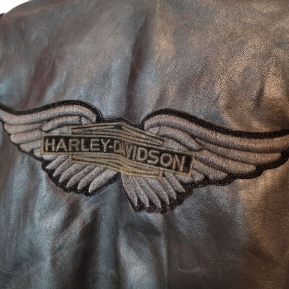 Harley Davidson Pushrod Colorblock Geniune Leather Jacket Coat Size Medium - Picture 4 of 12